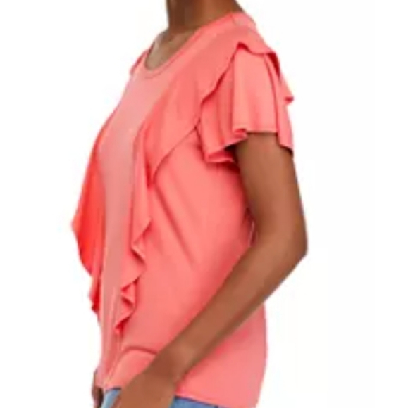 Cupio Women's Ella Crepe Flutter Knit Top S NWT - Picture 3 of 7